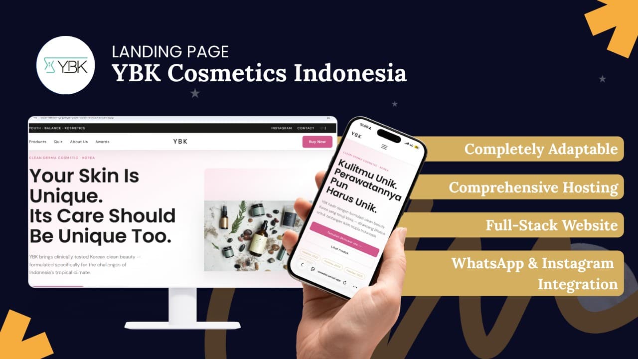 YBK Cosmetics Indonesia - Landing Page untuk Brand Skincare